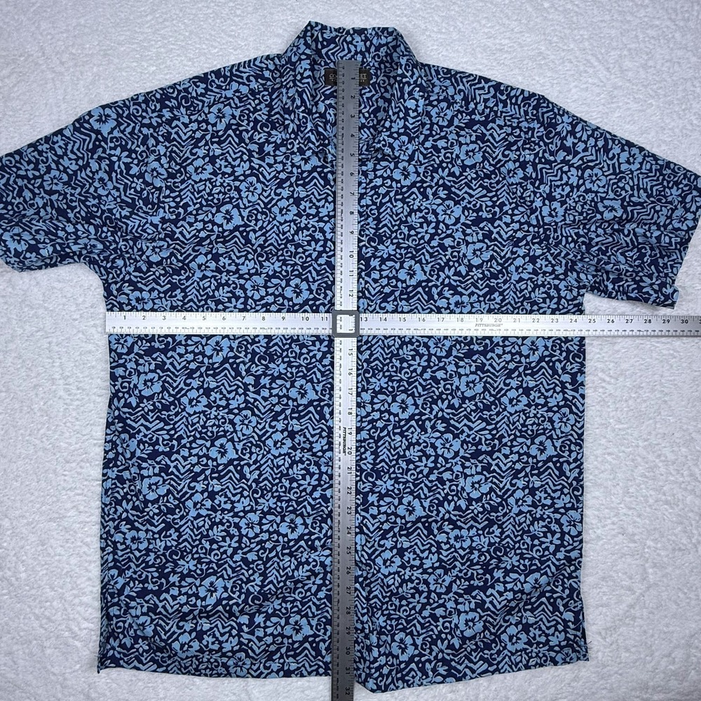 Lot of 2 Cooke Street Men's Large Blue Green Cotton Short Sleeve Hawaiian Shirts - Picture 4 of 12